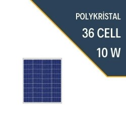 10W POLYKRİSTAL GÜNEŞ PANELİ